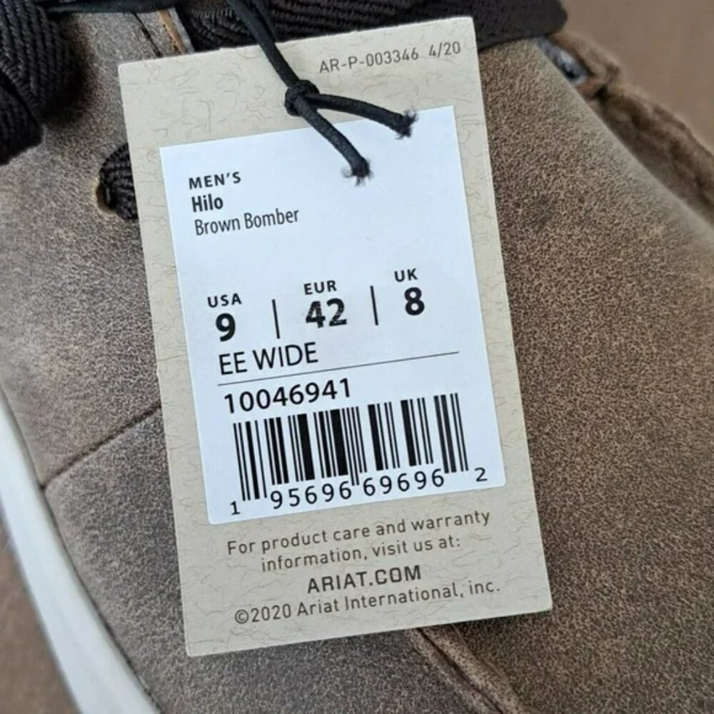 Ariat Hilo Men's Shoes - Color: Brown Bomber - Size: Men 9 EE Wide - Picture 10 of 10